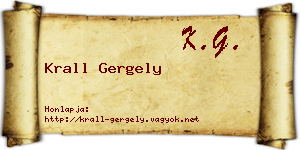 Krall Gergely névjegykártya